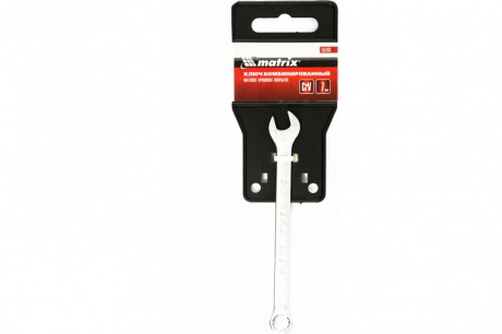Купить Ключ комбинированный  7 мм  CrV  матовый хром  MATRIX фото №4