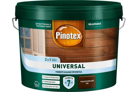 Купить Pinotex Universal Пропитка для древесины 2в1 Индонез.тик 9 0л Эстония  5620468 фото №1