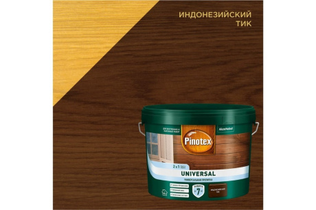 Купить Pinotex Universal Пропитка для древесины 2в1 Индонез.тик 9 0л Эстония  5620468 фото №2